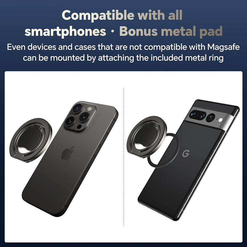 H3 Two Side Magnet Portable Magnetic Zinc Alloy Mobile Phone Grip Holder Kickstand