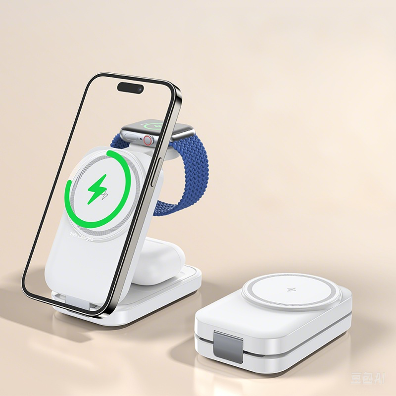 T18 Foldable Magnetic 3IN1 Wireless Charger Holder