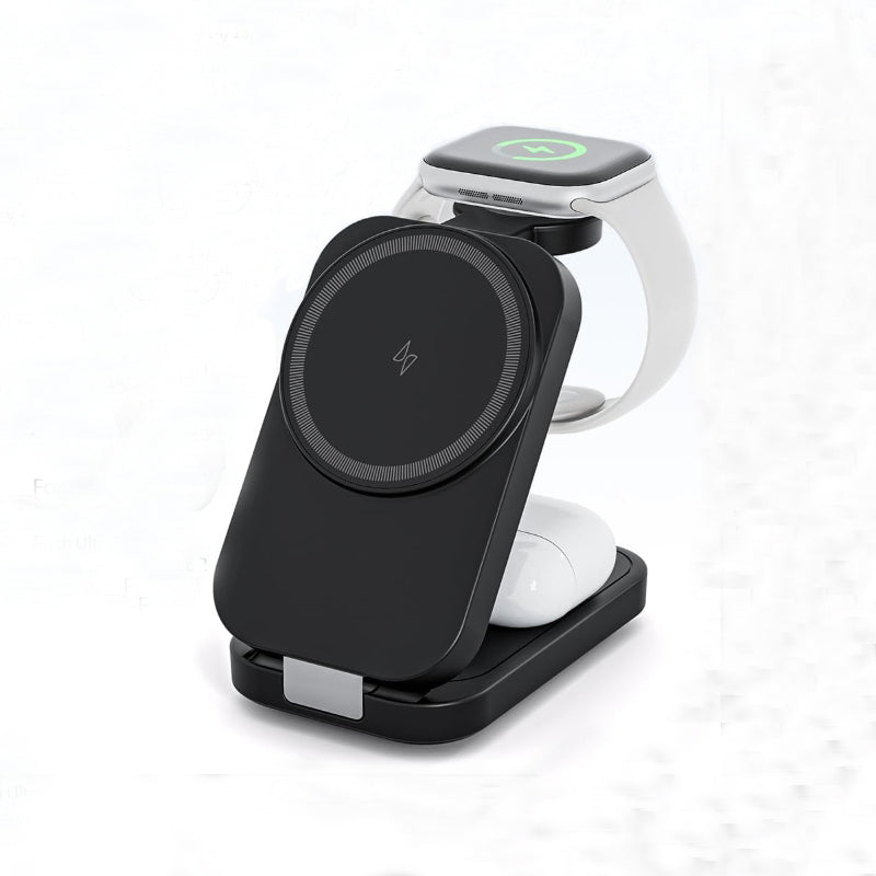 T18 Foldable Magnetic 3IN1 Wireless Charger Holder