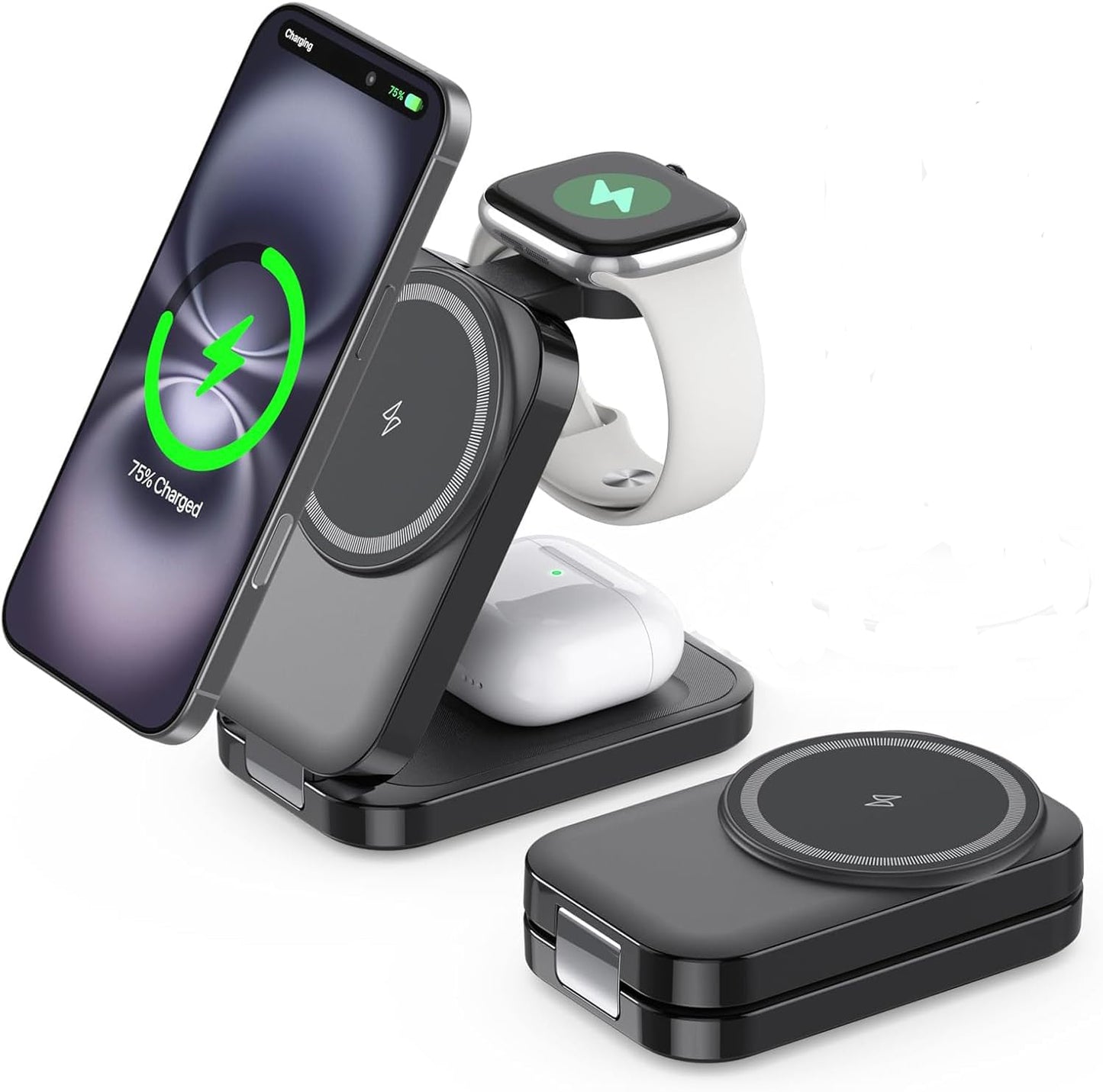 T18 Foldable Magnetic 3IN1 Wireless Charger Holder