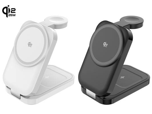 T18 Qi2.2 Foldable Magnetic 3IN1 Wireless Charger Stand for Apple watch/Airpods/iPhone/Samsung