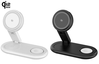 T22 Qi2.2 Foldable Magsafe 3-IN-1 Wireless Charger Holder
