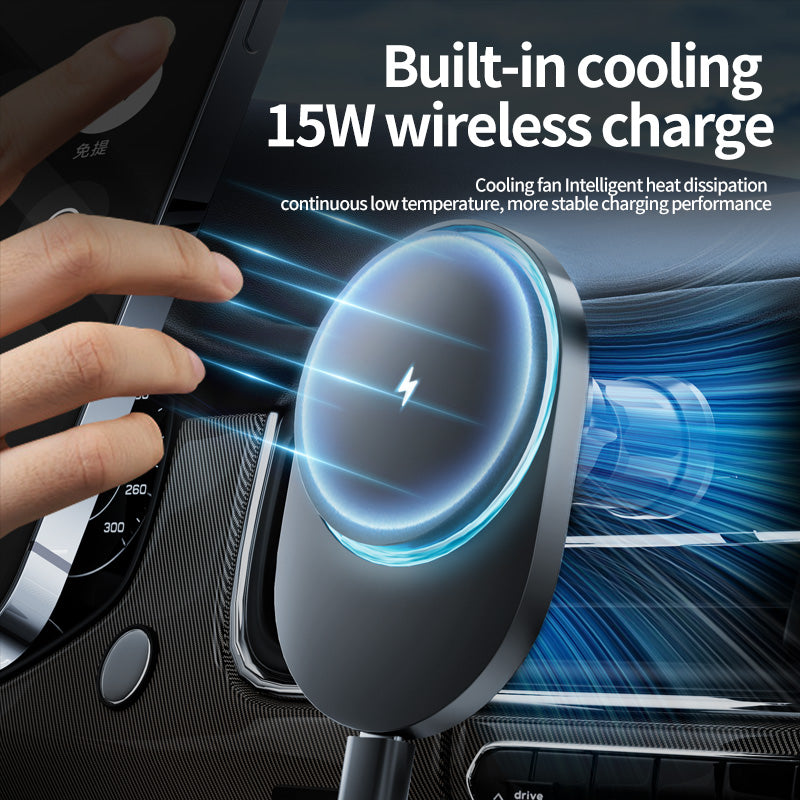 M5 Magsafe Wireless Car Charger Holder with Cooling Fan for iPhone12/13/14/15/16/17