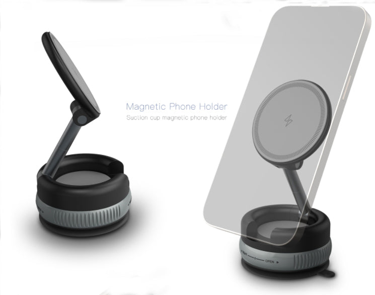 G12 Vacuum Magnetic Car Mount Holder, Strong Magnet Full Glue Smartphone GPS Phone Stand