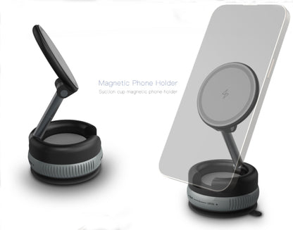 G12 Vacuum Magnetic Car Mount Holder, Strong Magnet Full Glue Smartphone GPS Phone Stand