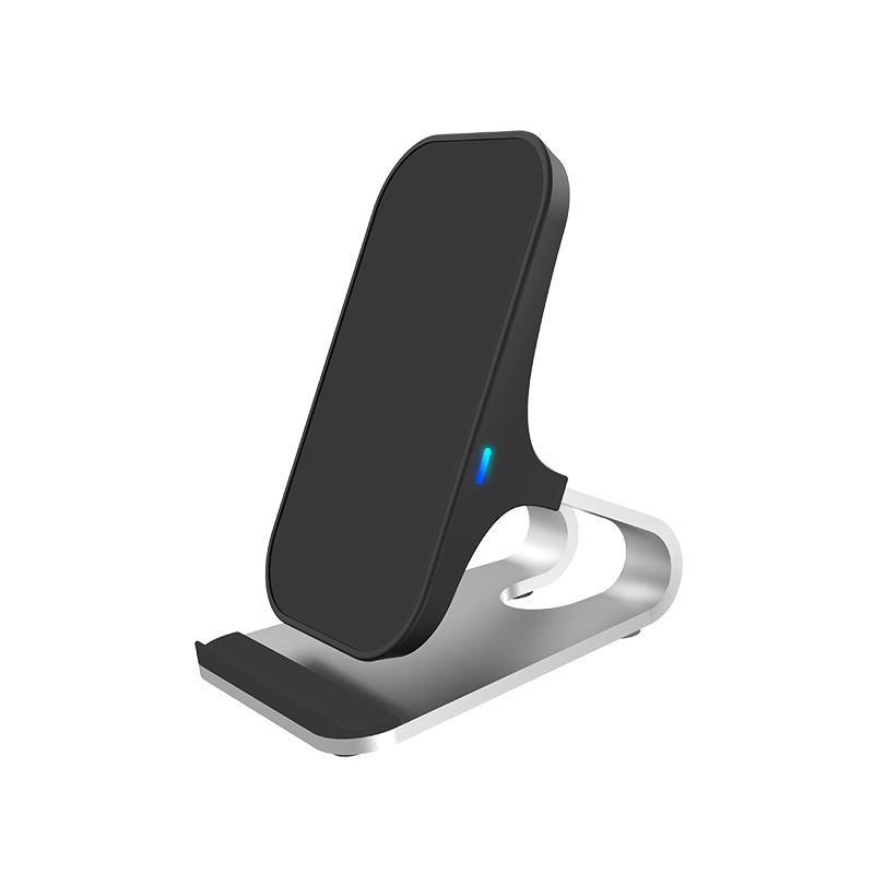 Aluminium Alloy Dual Coils Wireless Charger Universal 15W Fast Wireless Chargers Holder for Android/iPhone/Samsung