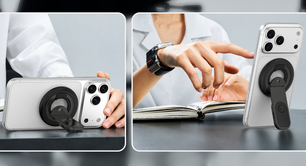 H21 Bluetooth Selfie Remote Controller Magnetic Phone Holder with 1/4 threaded hole