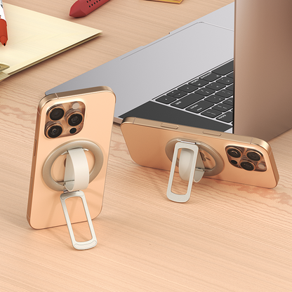 H16 Pro Magnetic Grip Phone Ring Holder Clip with Folding Stand