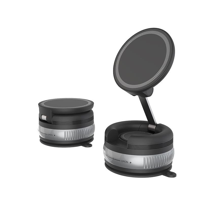 G12 Vacuum Magnetic Car Mount Holder, Strong Magnet Full Glue Smartphone GPS Phone Stand